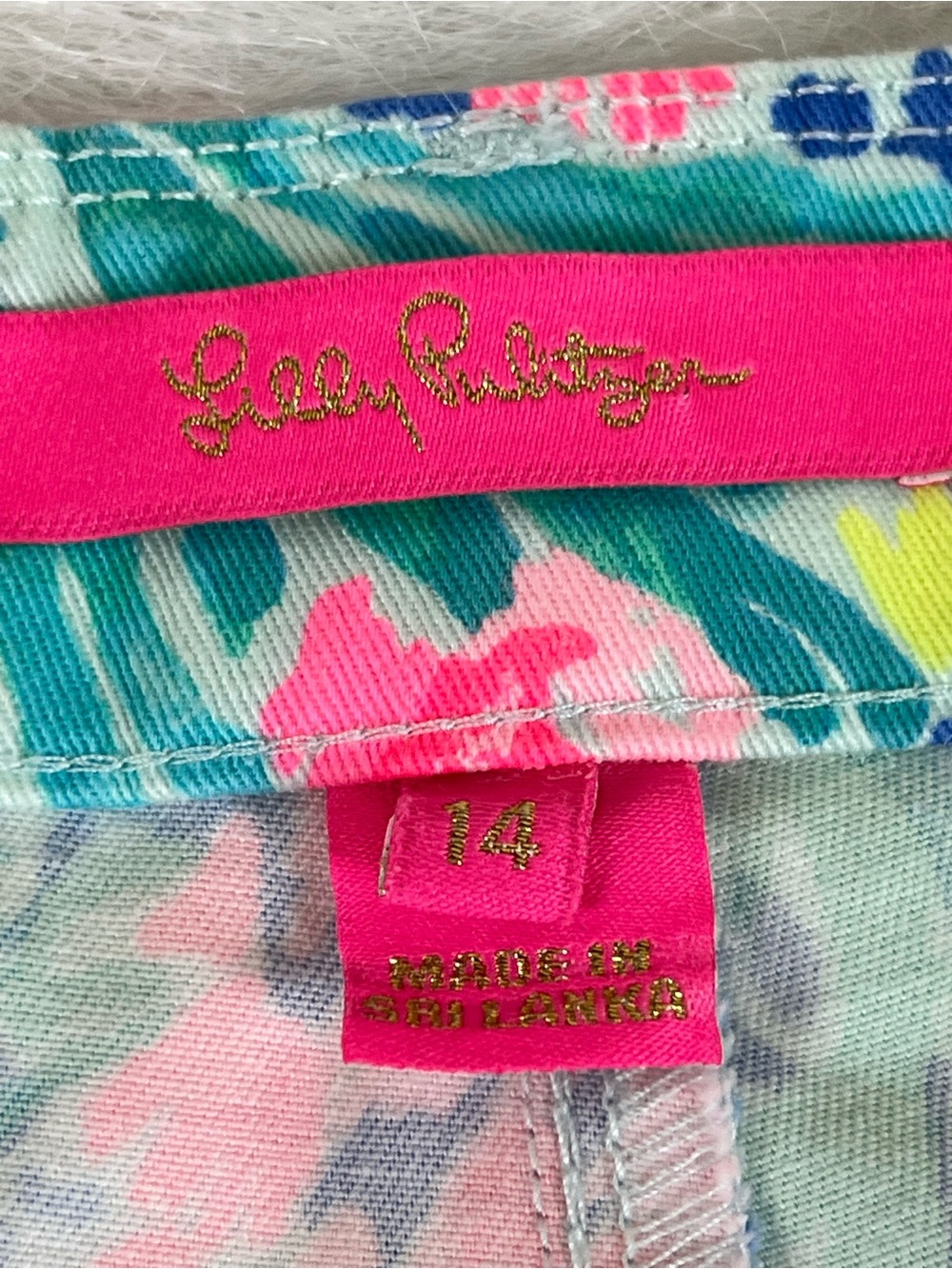 Lily Pulitzer mermaid cove size 14 Printed Cotton-Blend Shorts - Pink & Blue - Picture 6 of 15